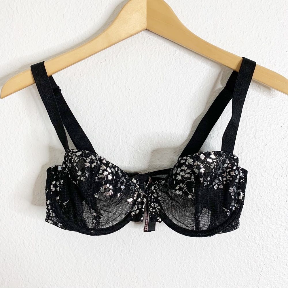 Victorias Secret Elegant Black Lace Balconette‎ Bralette Bra Size 34C